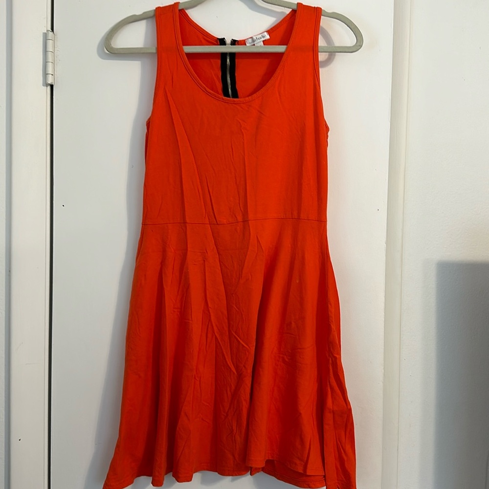 Orange dress with zipper on back